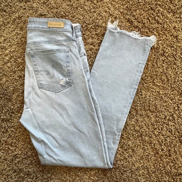 Ag Adriano Goldschmied Denim - AG ADRIANO GOLDSCHMEID The Mari Crop High Rise Slim Straight Jeans in Size 27